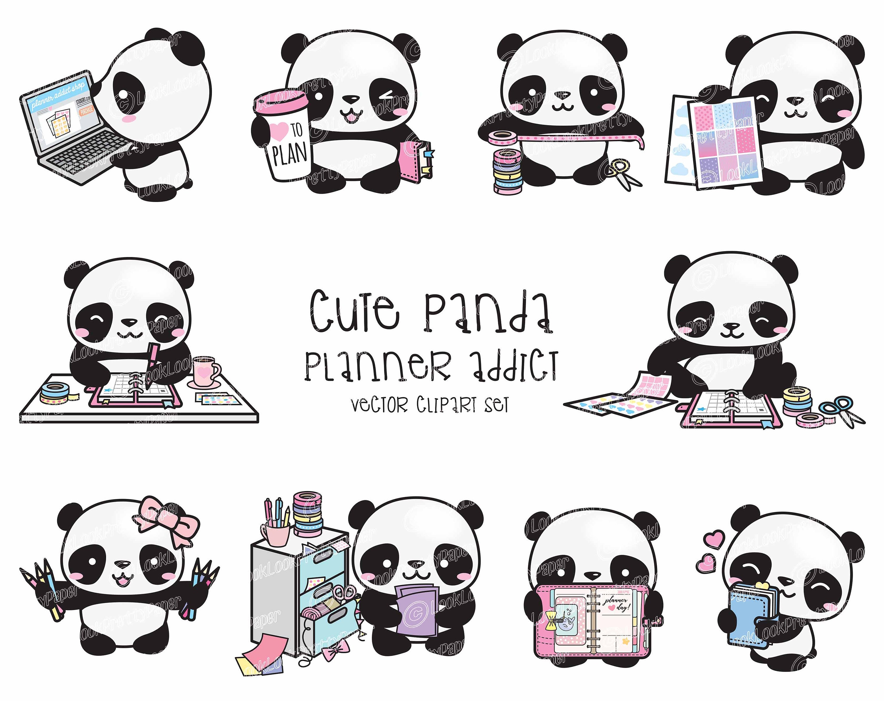 Premium Vector  Cute panda bear with glasses illustration.