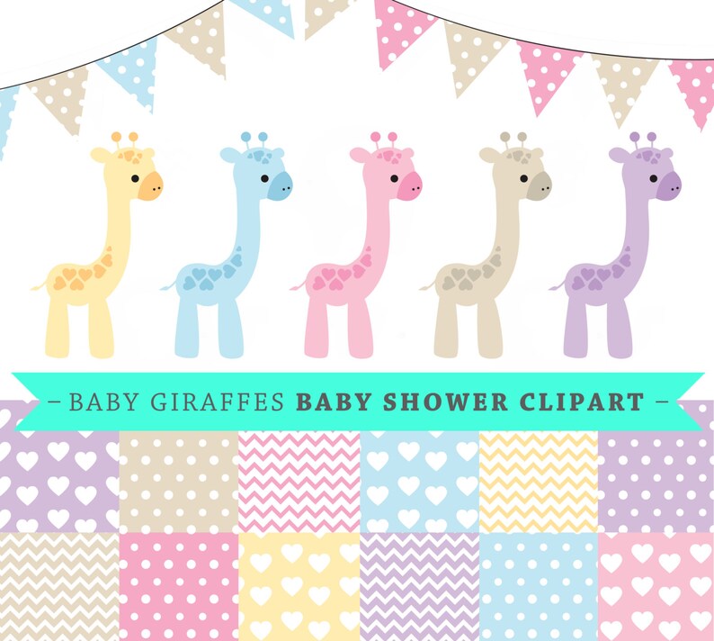 Download Premium baby shower vector clipart Baby giraffes baby | Etsy