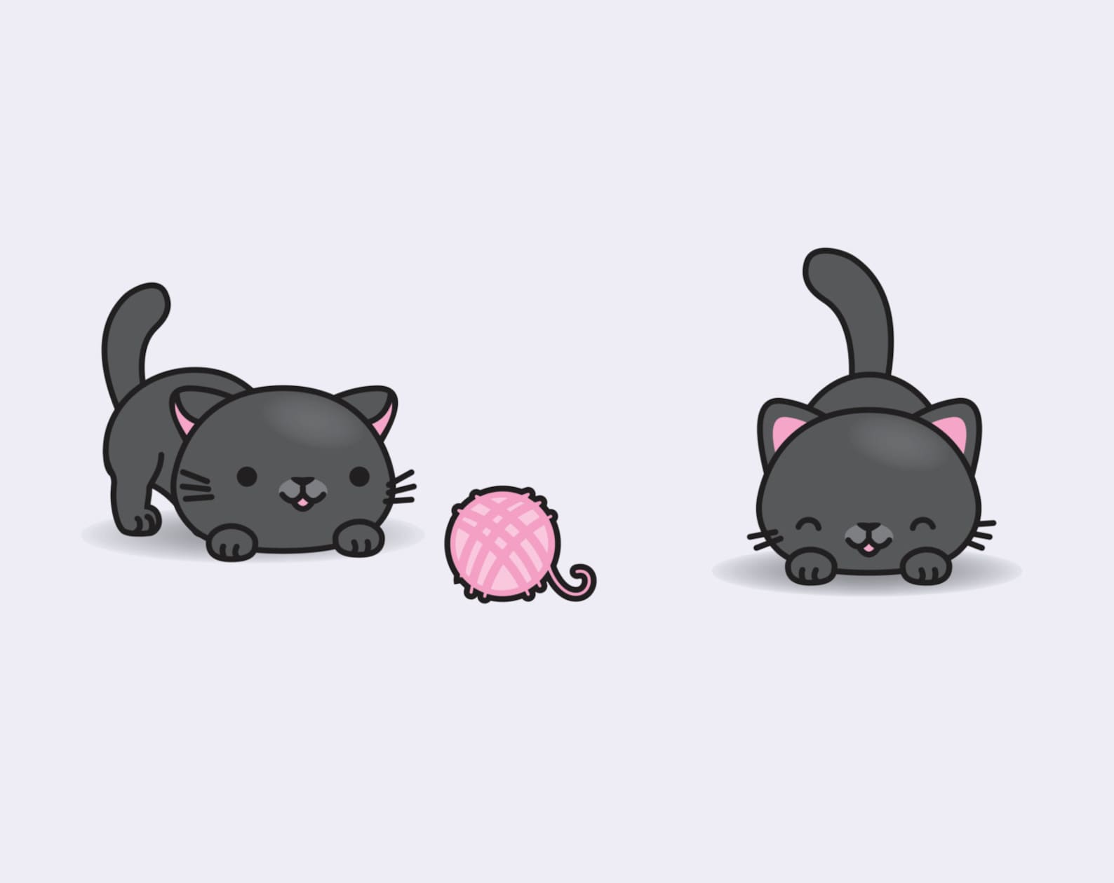 Premium Vector Clipart Kawaii  Black  Cats  Cute Black  Cats  