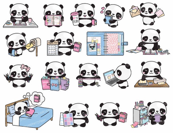 Kawaii Cute Panda Bear T-Shirt - Cute Pandas - Sticker