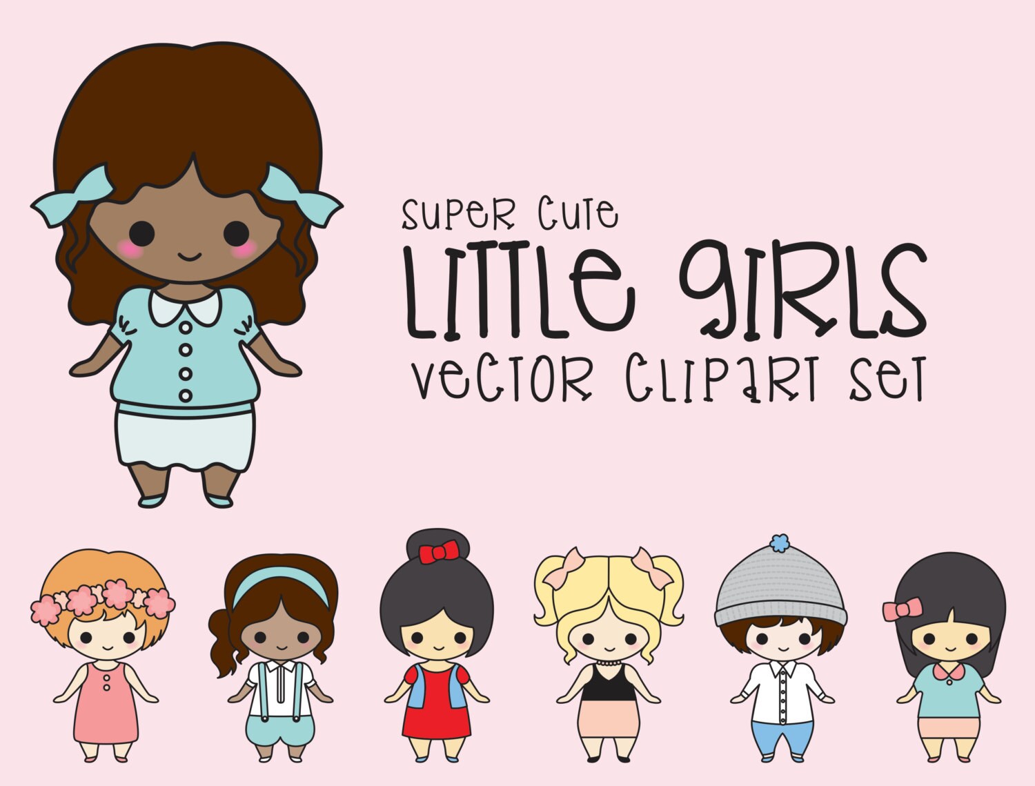 Kawaii School Girls Clip Art Set – Daily Art Hub // Graphics, Alphabets &  SVG