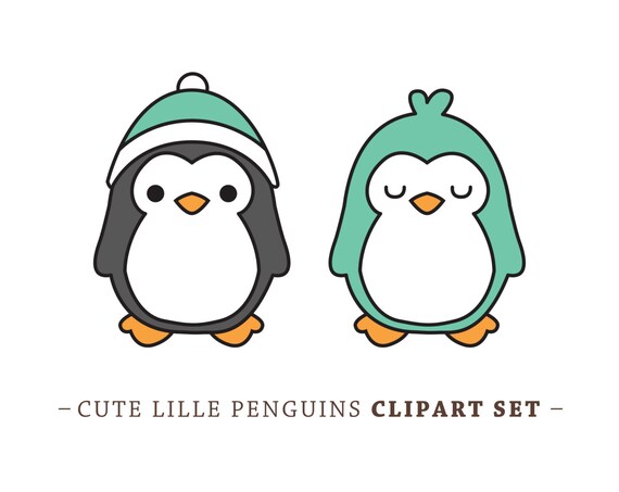 Premium Vector Penguin Clip Art Cute Penguin Clip Art Etsy