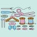 Premium Vector Clipart - Kawaii Sewing Clipart - Kawaii Sewing Clip Art ...