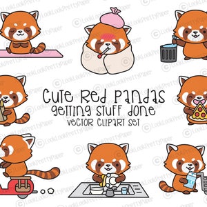 Premium Vector Clipart - Kawaii Pandas - Cute Pandas Clipart Set - High  Quality Vectors - Instant Download - Kawaii Clipart