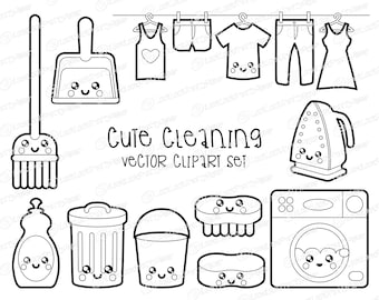 Cleaning Tool Kawaii Design Graphic by ogsstudio25 · Creative Fabrica