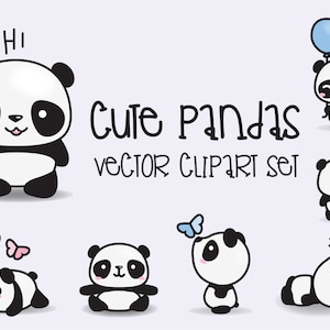 Premium Vector, Cute panda good posing