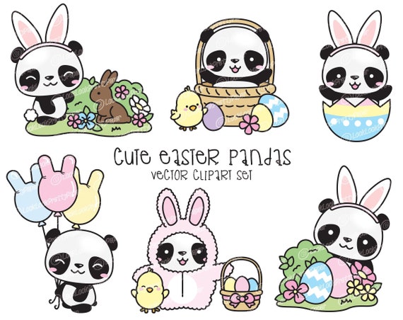 Premium Vector Clipart Kawaii Panda Cute Panda Planning Clipart