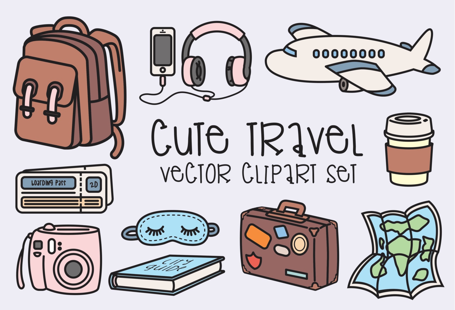 Premium Vector  Set of cute vector summer travel stickers in