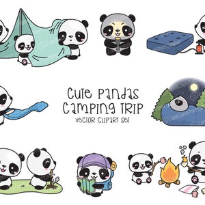 Premium Vector Clipart Kawaii Panda Cute Panda Planning Clipart