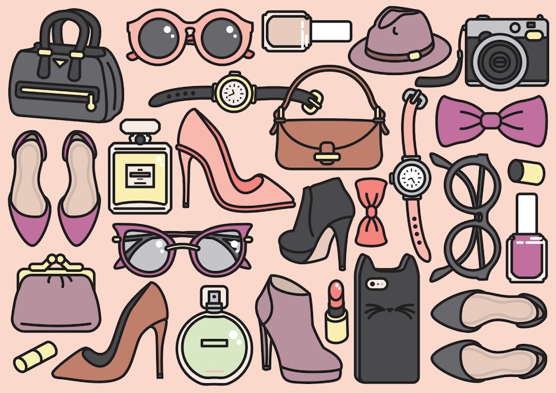 Premium Vector Clipart Pretty Accessories Clipart Kawaii Etsy Australia
