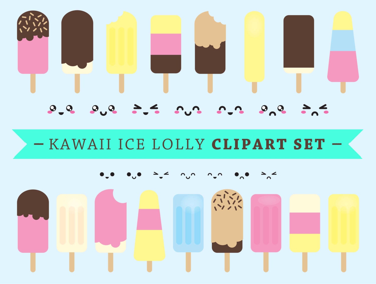 Yummy Ice Cream Clipart Set / Instant Download 14002 