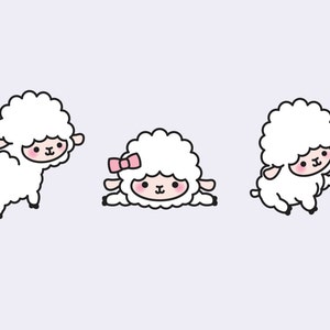 Premium Vector Clipart Kawaii Lambs Cute Lamb Clipart Set High Quality Vectors Instant Download Kawaii Clipart Kawaii Sheep image 5