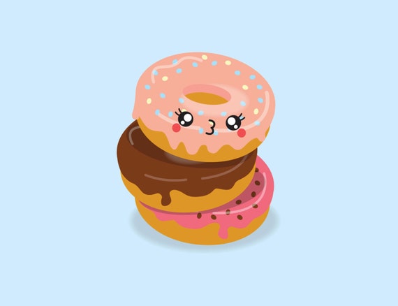 desenho kawaii donuts - Como Fazer Artesanatos