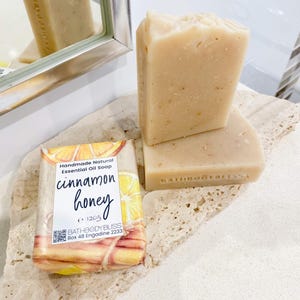 Cinnamon Honey Soap, Essential Oil Soap, Natural Soap, Handmade Soap, Cold Process Soap, Spice Scented Soap