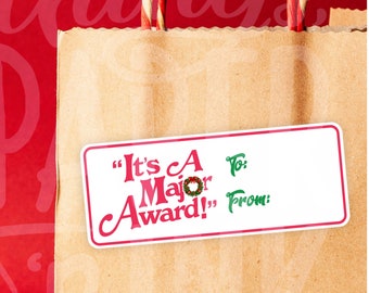 ¡Es un premio importante! Etiquetas de regalo personalizadas con historias navideñas
