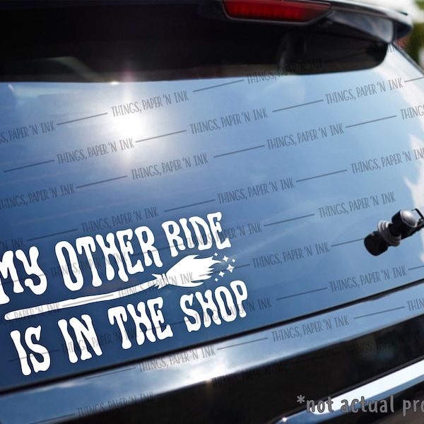 My Other Ride is a Broom Car Decal, Witch Car Decal, Witch Car Sticker, Witchy Gifts, Funny Bumper Sticker, Funny Quotes Car Decal