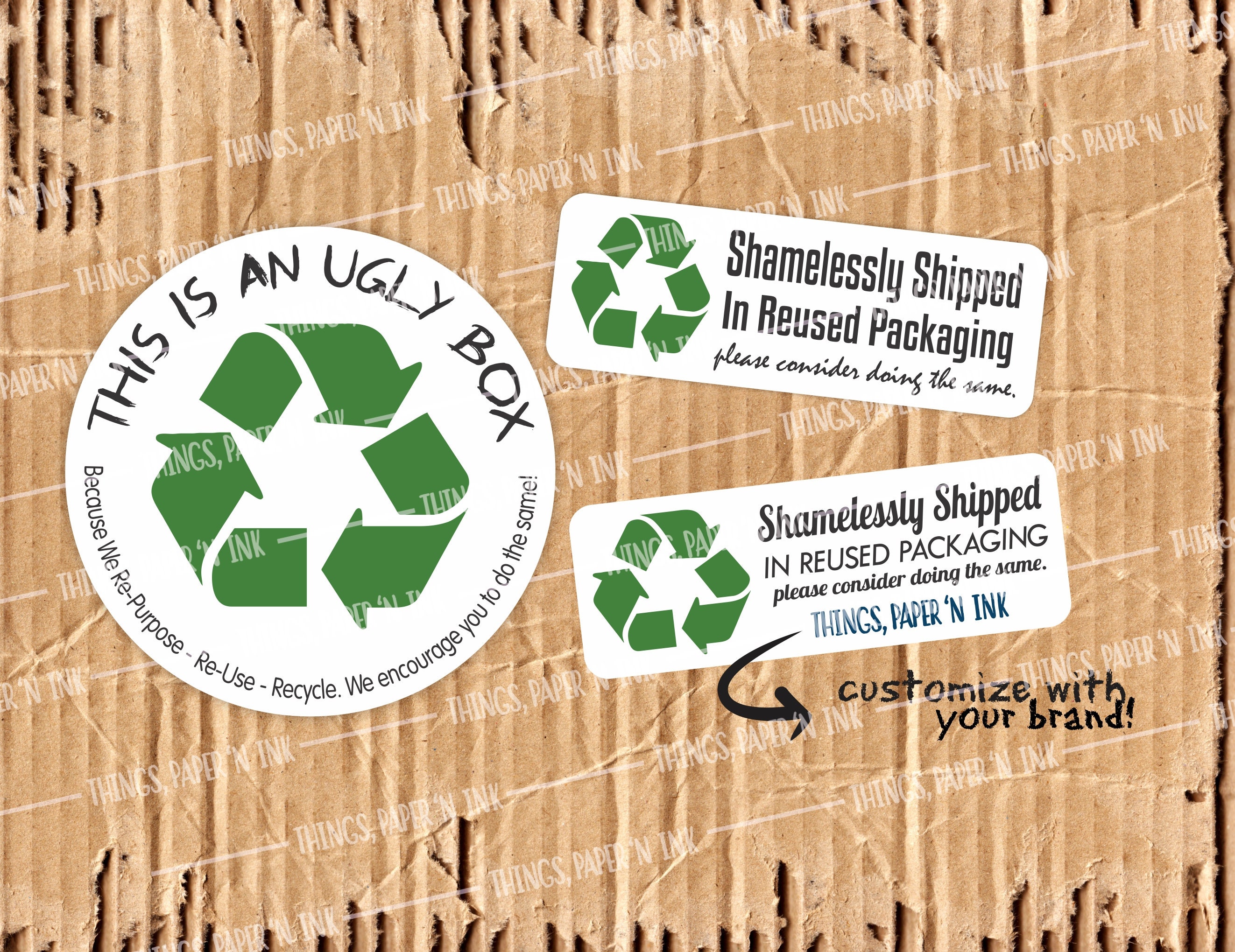 Shamelessly Shipped in Reused Packaging Recycled Box Labels Etsy