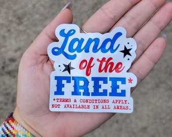 Land of the Free USA Protest Sticker Waterproof Car Decal