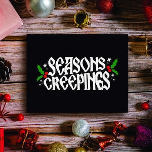 Sezony Creepings Goth Holiday Kartka świąteczna z pozdrowieniami