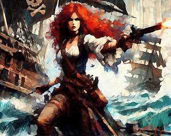 Retrato de pirata / Anne Bonny / Póster impreso