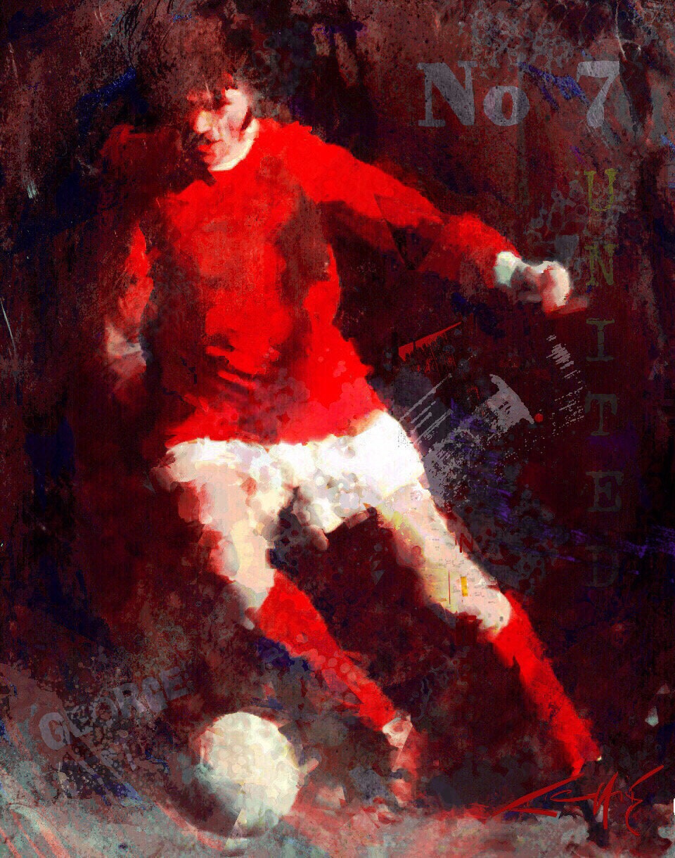 FREE SHIPPING Direct From The Artist Digital Art Print Poster George Best