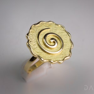 Greek Spiral Ring 14K solid gold-High Quality Handmade product.Ancient Greek Ring, High Quality Gold Ring