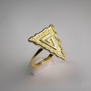 Ancient Greek Ring, Greek Key Band 14K Solid Yellow Gold Ring Greek Jewelry Roman Greek Art High Quality Handmade Jewelry Labyrinth Symbol