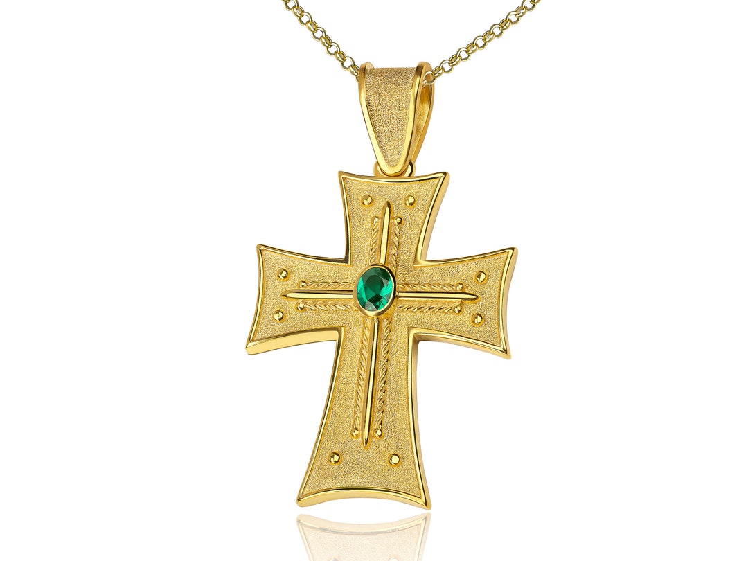 Byzantine Cross, Greek Cross, Gold Cross, Orthodox Cross, Baptism Cross