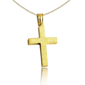 14k Baptism Cross, 14K Gold Cross, Double Sided Gold Cross, 14K Yellow Gold, Greek Cross, Greek Jewelry, Gold Cross Necklace, Man Cross