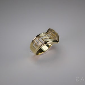 Greek Key Ring 14K Solid Gold Grecian Ring Greek Meander Ring Gold Key Ring Greek Meander Greek Jewelry Yellow Gold Ring