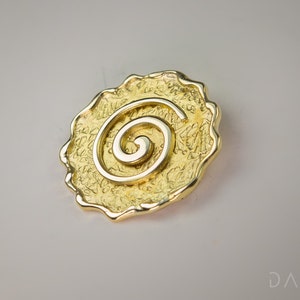 Greek spiral Pendant 14K solid gold-High Quality Handmade product.