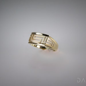 Band Greek Key 14K Solid Yellow Gold Ring Greek Jewelry Roman Greek Art High Quality Handmade Jewelry Labyrinth Symbol Meander luxury Ring