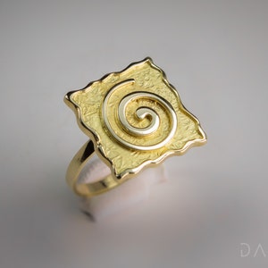 Greek Spiral  Ring 14K solid gold-High Quality Handmade product, Ancient Greek Ring, High Quality Gold Ring