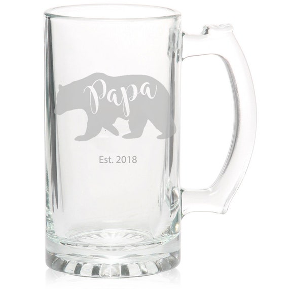 papa bear beer glass