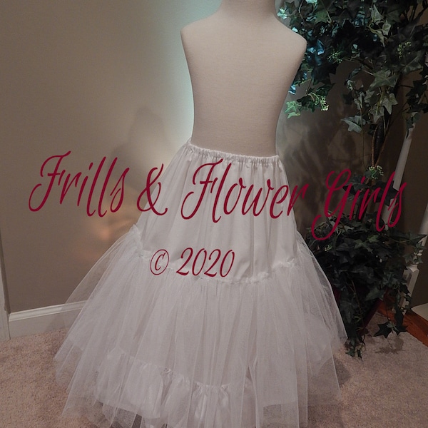 Crinoline Slip Girls | Hoopless Crinoline Petticoat - Made in USA - Made to Order - Crinoline Slip for Girls