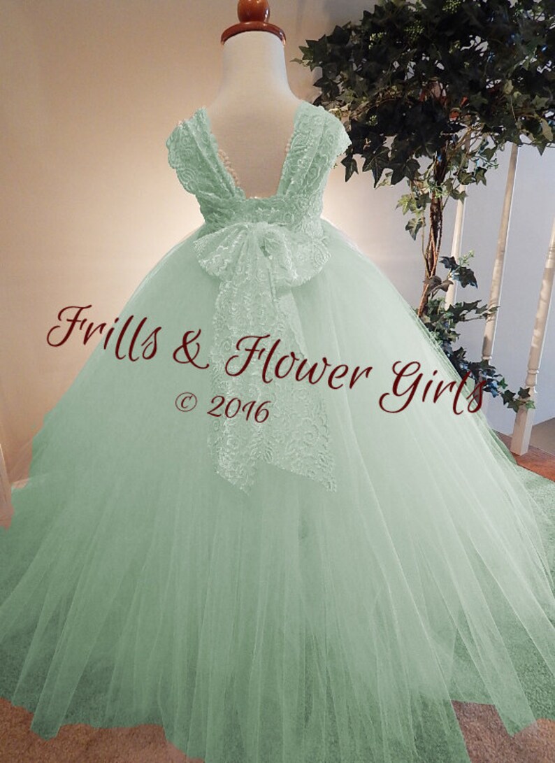 Mint Green Flower Girl Tutu Dress Mint Green Lace Flower Girl Etsy