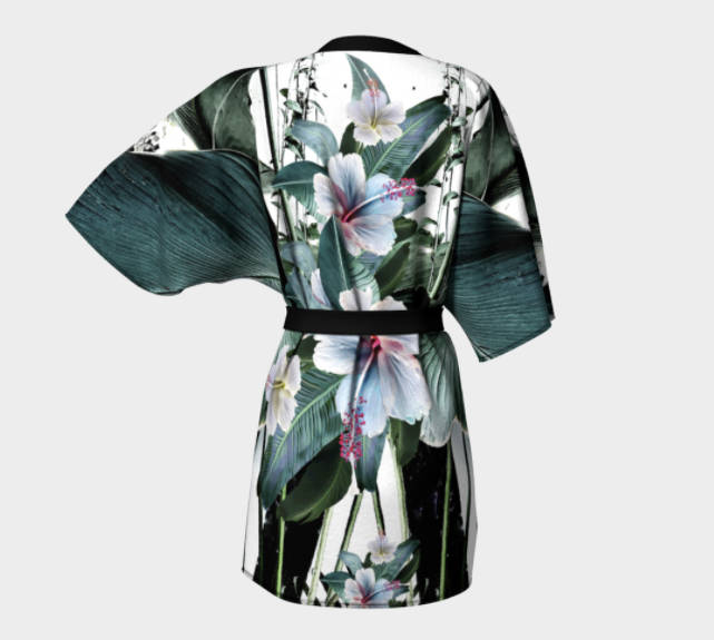tropical kimono robe