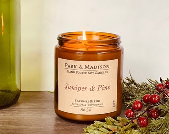 Juniper & Pine Soy Candle | Winter Holiday Scent