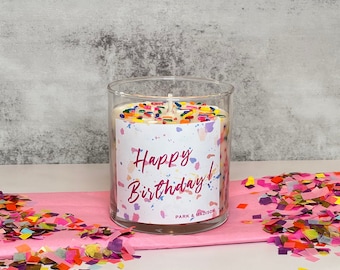 Happy Birthday Sprinkle Soy Candle | Birthday Gift | Handmade Gift | Colorful Candle