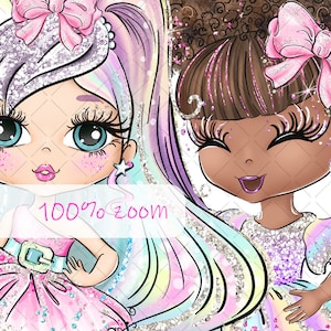 Glitter Dolls Clipart, Cute Dolls Clipart, Winter Dolls Clipart ...