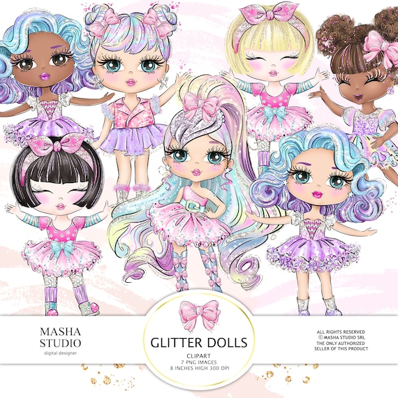 Glitter Dolls Clipart Cute Dolls Clipart Winter Dolls Clipart Rainbow Dolls Clipart Holographic Dolls Planner Dolls Planner Girls Etsy UK