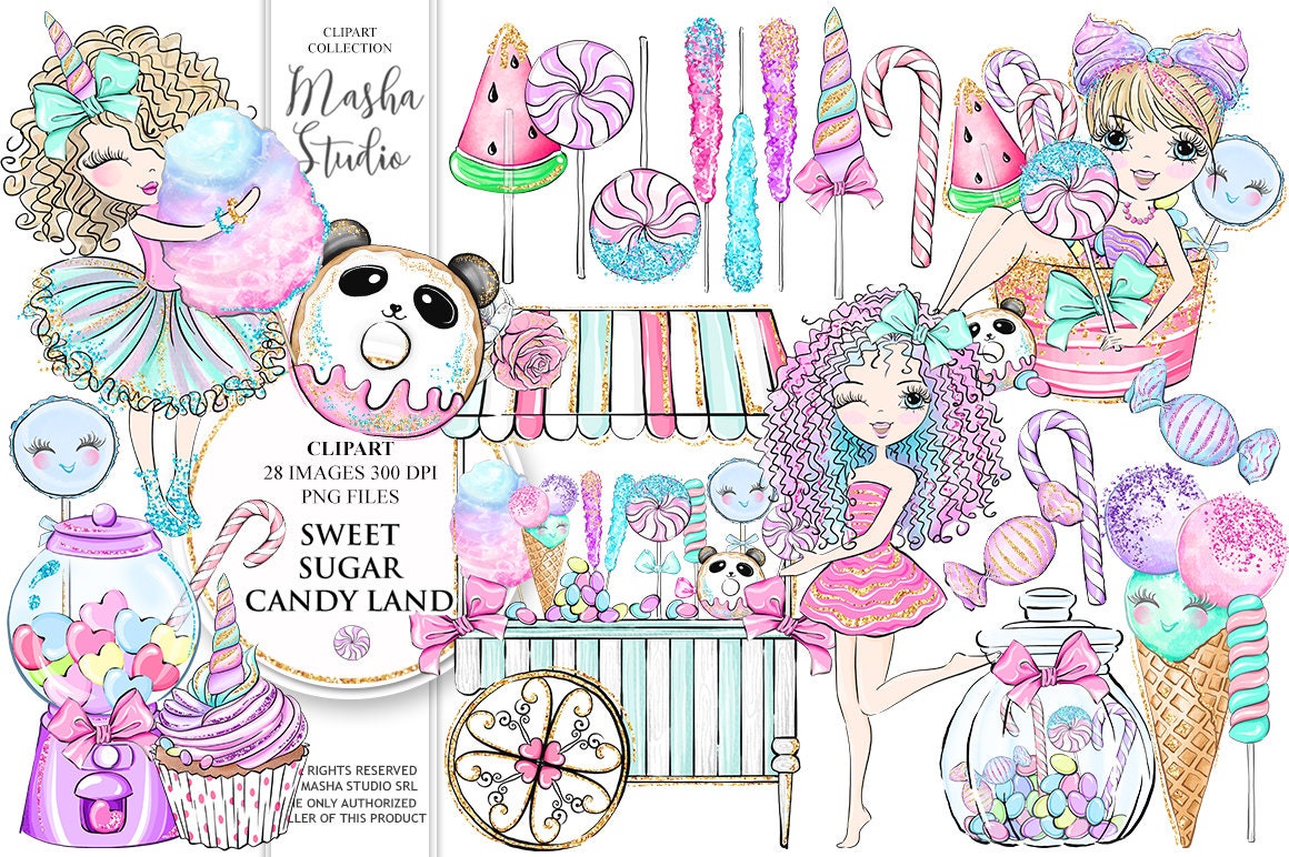 Buy Sweet Sugar Candy Land Clipart Sweet Clipart Candy Clipart Online in  India - Etsy