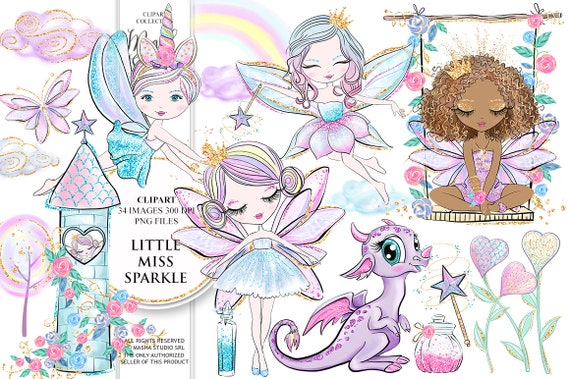 Fairy Clipart Pixie Clipart Castle Clipart Cute Dragon Etsy