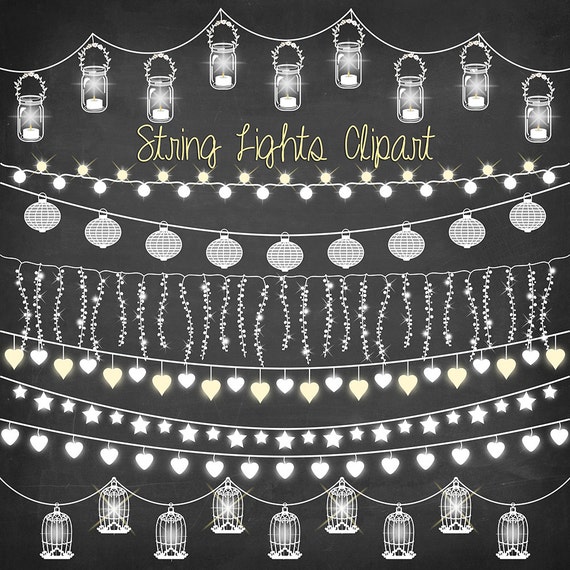 String Lights Clipart Chalkboard String Lights Clipart Chalkboard, Party Patio Lights