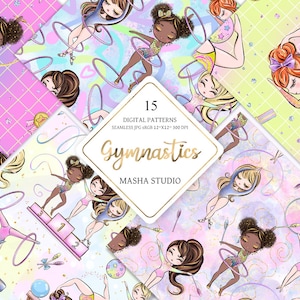 Documenti digitali per ginnastica, Modelli per ginnastica, Carta digitale per ginnasta, Modello per palestra, Sfondo per ginnastica, Adesivi Planner, Tessuto per bambini