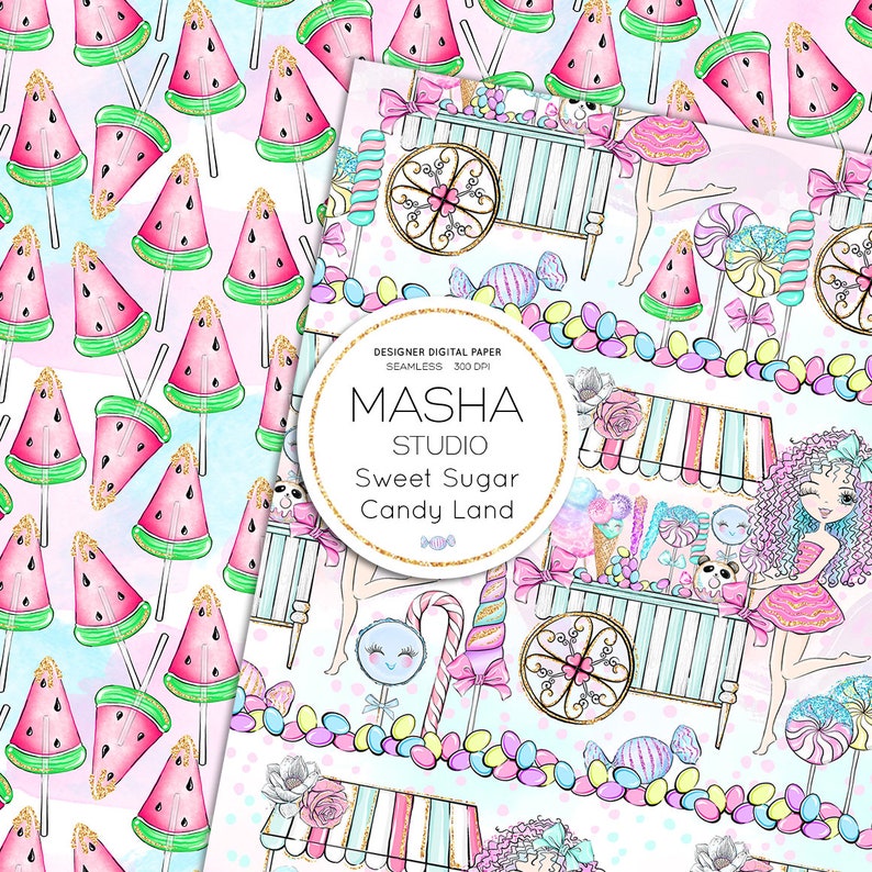 Sweet Sugar Candy Land Digital Papers Candy Digital Papers Candy Girl ...