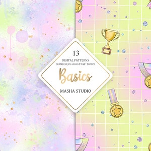 Gymnastics Basic Digital Papers, Watercolor Digital Papers, Seamless ...