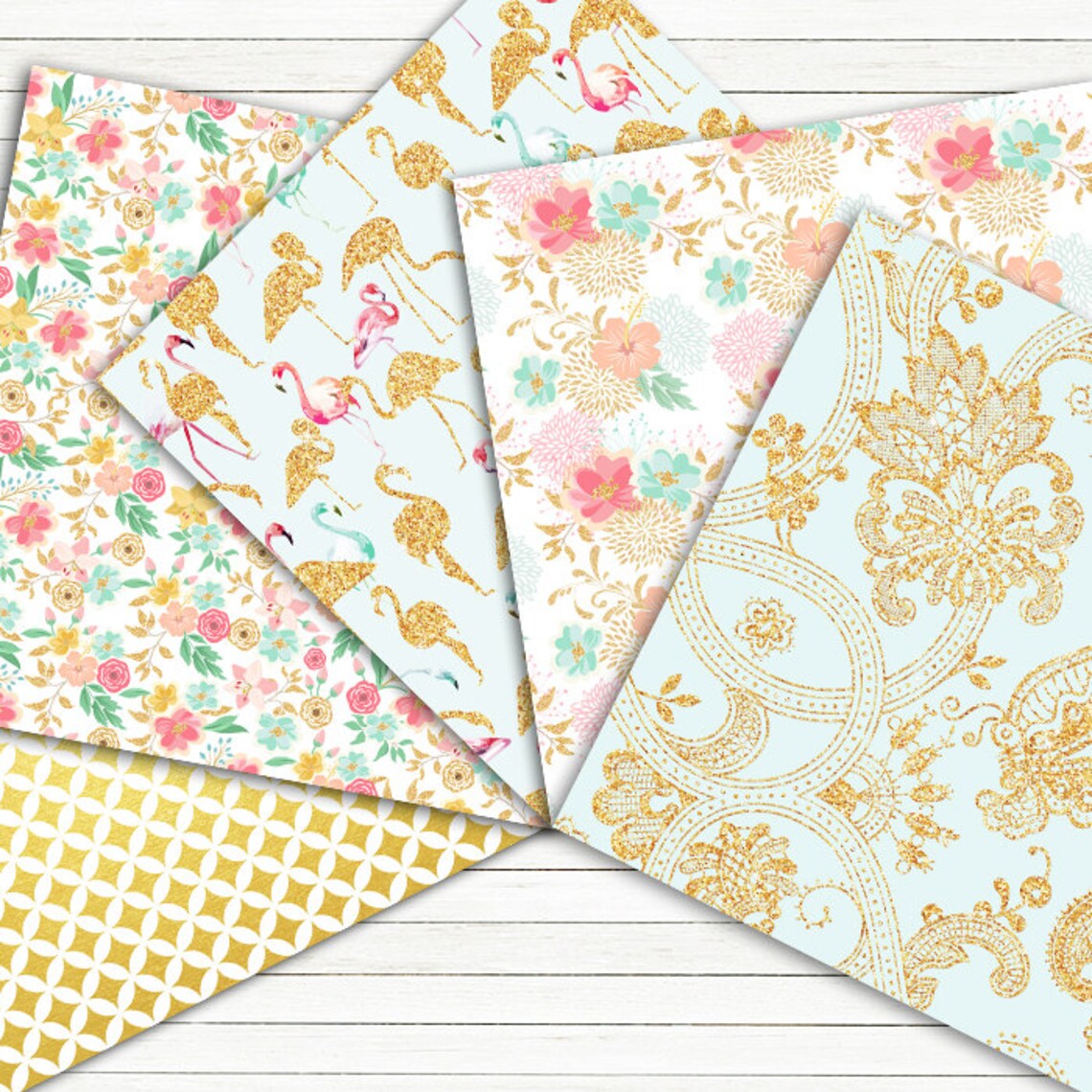 Flower Digital Papers summer Blossom With Summer Etsy