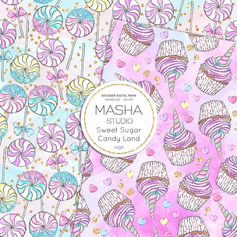 Sweet Sugar Candy Land Digital Papers Candy Digital Papers Candy Girl ...