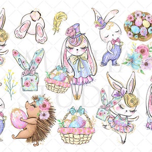 Easter Clipart 2021, 49 Images 300 Dpi, Easter Bunny Clipart, Easter ...